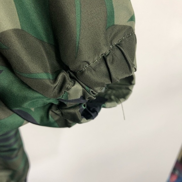 Matix Palm camouflage polyester zip hooded windbreaker jacket green S - Picture 3 of 10